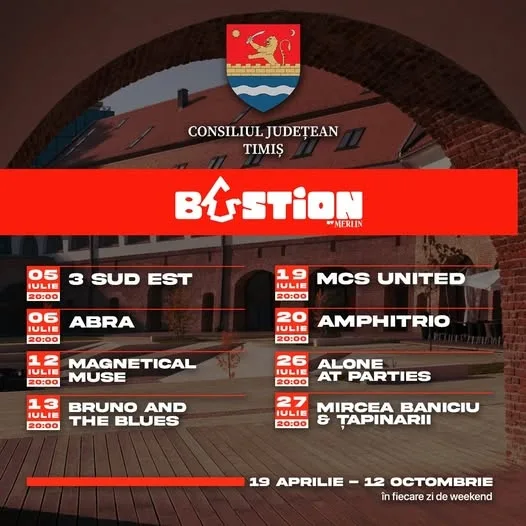 Surprize noi și weekenduri cu muzică live, la BastionByMerlin, în Timișoara
